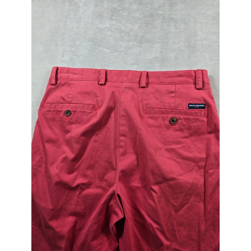 Brooks Brothers Chinos Men 33x31 Red Cotton Stretch Clark Fit Pants - Picture 4 of 9